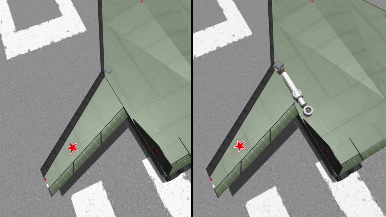 KSP Infernal Robotics - variable geometry swing wing