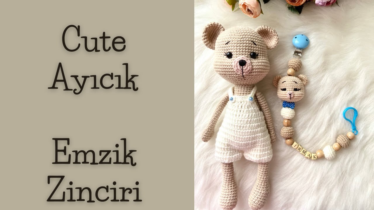 66 #CUTE AYICIK EMZİK ZİNCİRİ - ÇOOOK TATLI #emzikzinciri #amigurumi