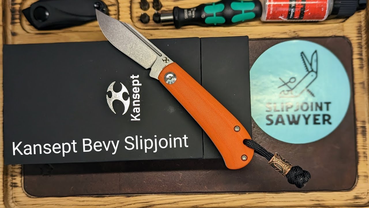 Kansept Bevy | Slipjoint | 154cm | Orange G10 | UK Legal | Clip Point | Lanyard.