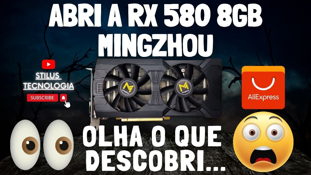 ABRI RX 580 8GBTS MINGZHOU DO ALIEXPRESS, ME SURPREENDI PELO QUE DESCOBRI NA PLACA DE VÍDEO!🤔