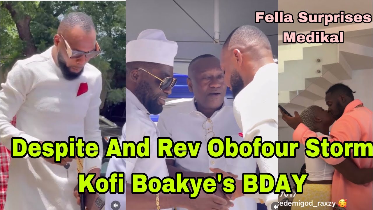 BREAKING: DESPITE AND REV OBOFOUR STORM COP KOFI BOAKYE's 60TH BIRTHDAY AS FELLA SURPRISES MEDIKAL