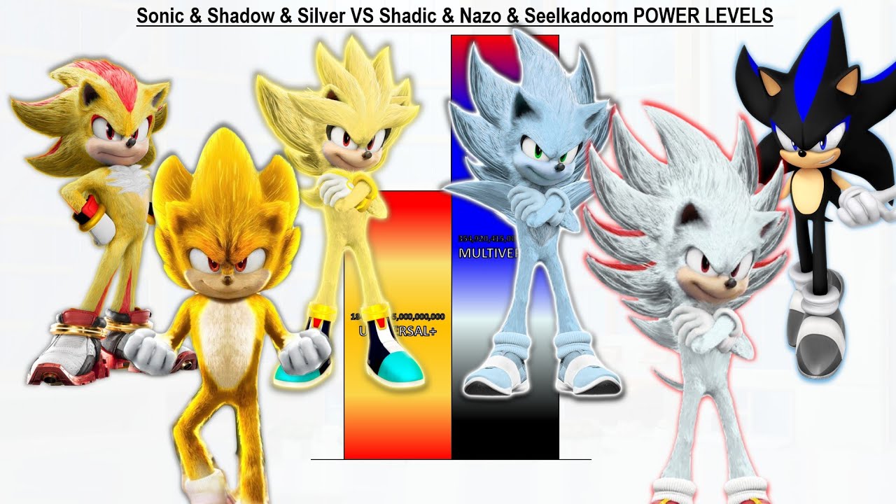 Sonic & Shadow & Silver VS Shadic & Nazo & Seelkadoom POWER LEVELS - Sonic 1/Sonic 2/Sonic 3/Sonic 4