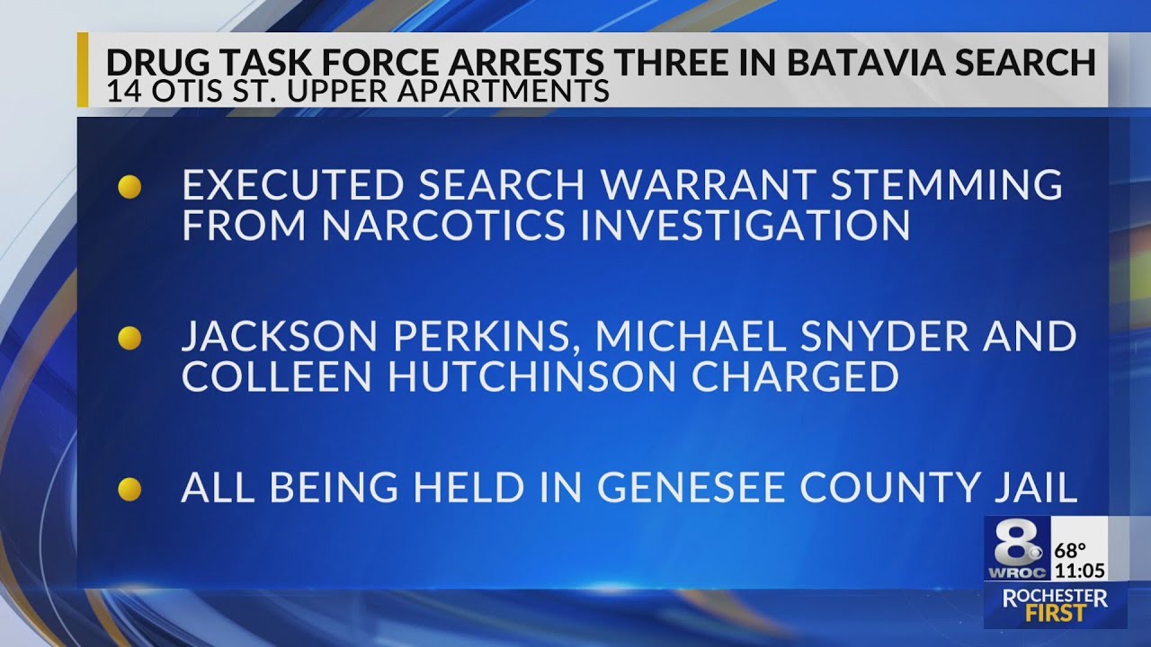 Drug task force arrests three in Batavia search