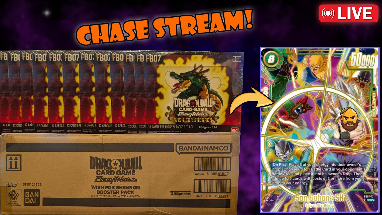 LIVE NOW🔴GOD RARE HUNT! Fusion World FB07 Wish For Shenron Booster Case Opening!