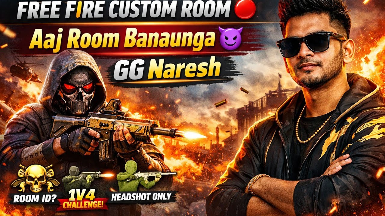 FREE FIRE CUSTOM ROOM 🔴 | Aaj Room Banaunga 😈 | GG Naresh