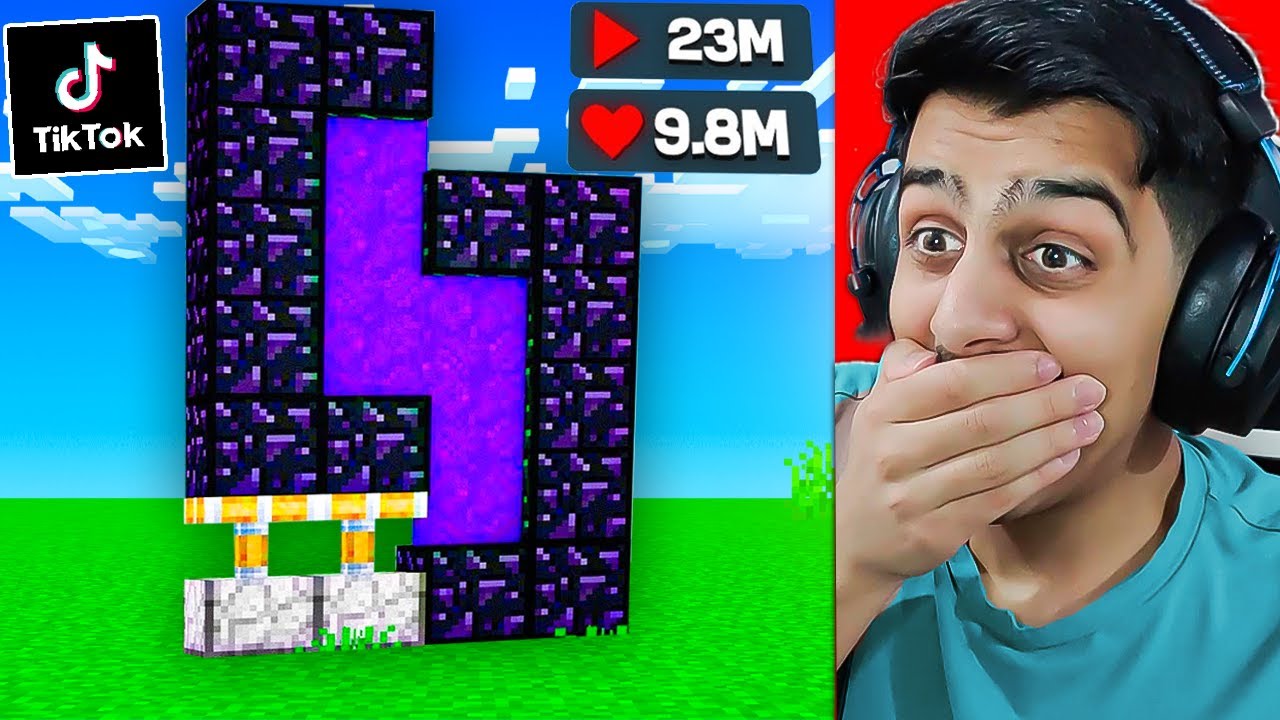 جربت اشهر خدع التيك توك في ماين كرافت 🔥 (حقيقة أو لا ؟؟ )