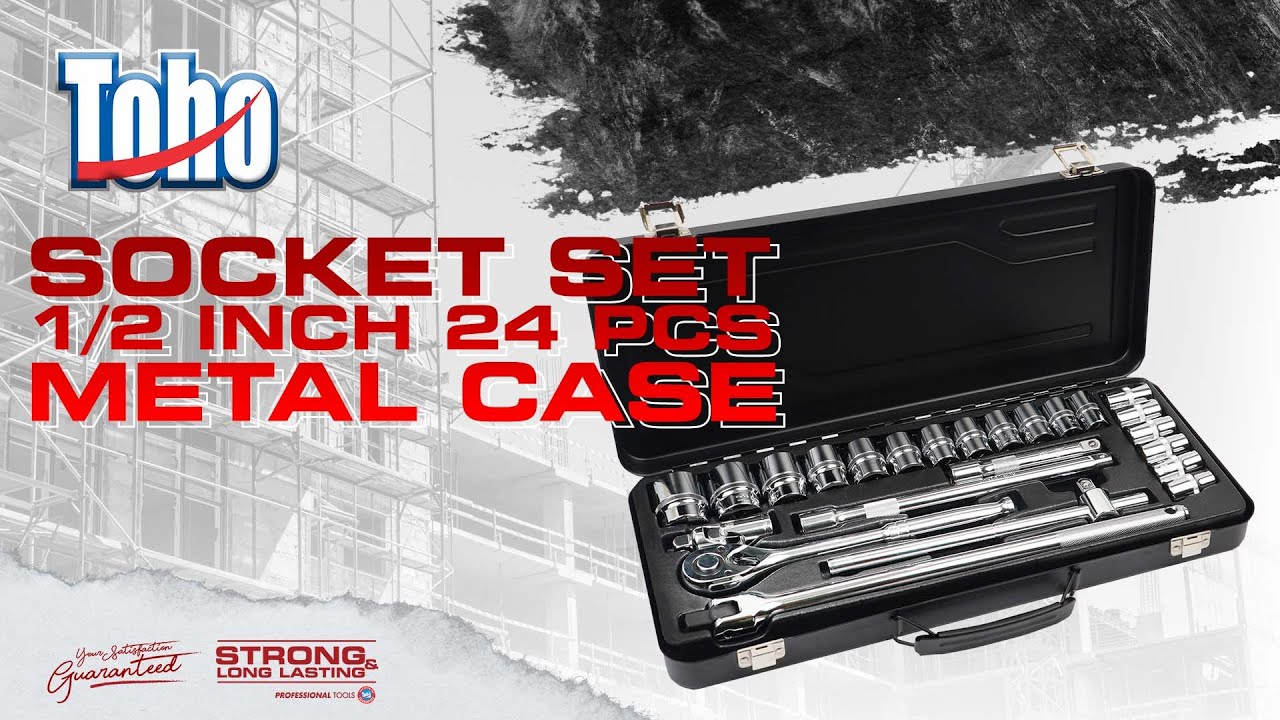 TOHO SOCKET SET 1/2 INCH 24 PCS | METAL CASE
