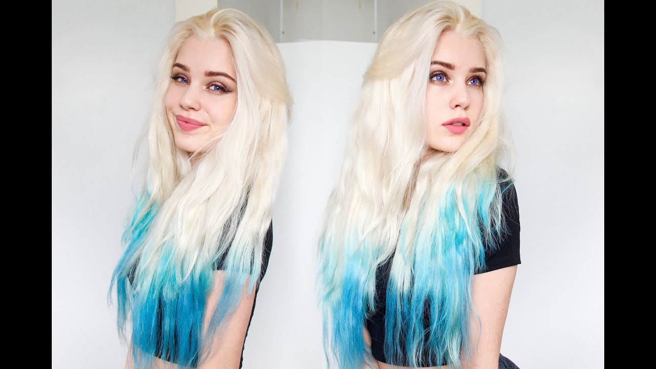 Blue/Turquoise Dip Dye Tutorial ft. VPfashion Extensions & Review