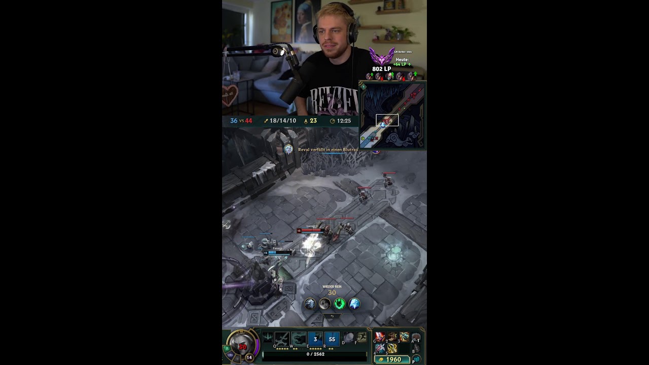 Ich prügel die Gegner mit der blauen Karte und Hextech Gunblade windelweich 😎 #leagueoflegends