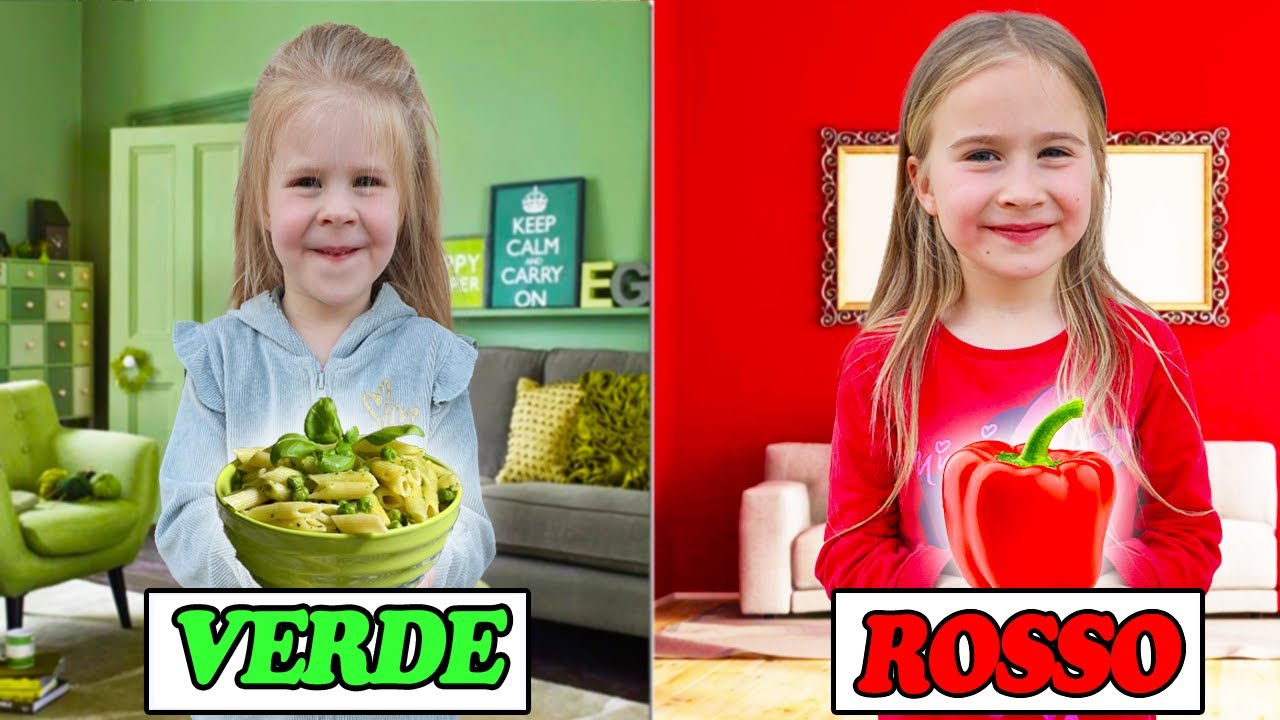 MANGIAMO SOLO UN COLORE DI CIBO PER 24 ORE CHALLENGE!