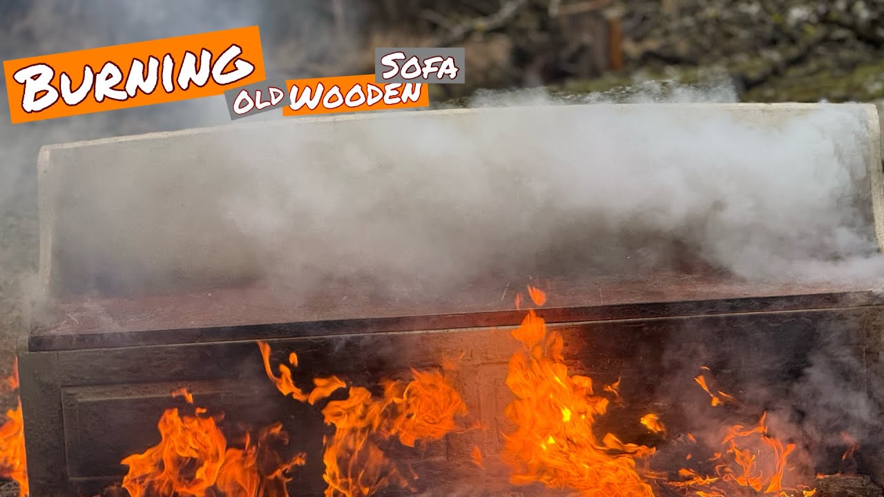 Burning wooden sofa (burning stuff)