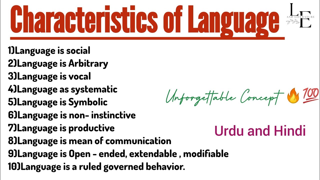 Characteristics Of  Human Language |  Linguistics in Urdu and Hindi #languageandlinguistics