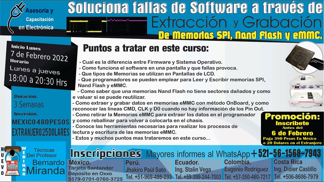 Solución a Fallas de Software a Través de Extracción y Grabación de Memorias SPI, Nand Flash y eMMC.