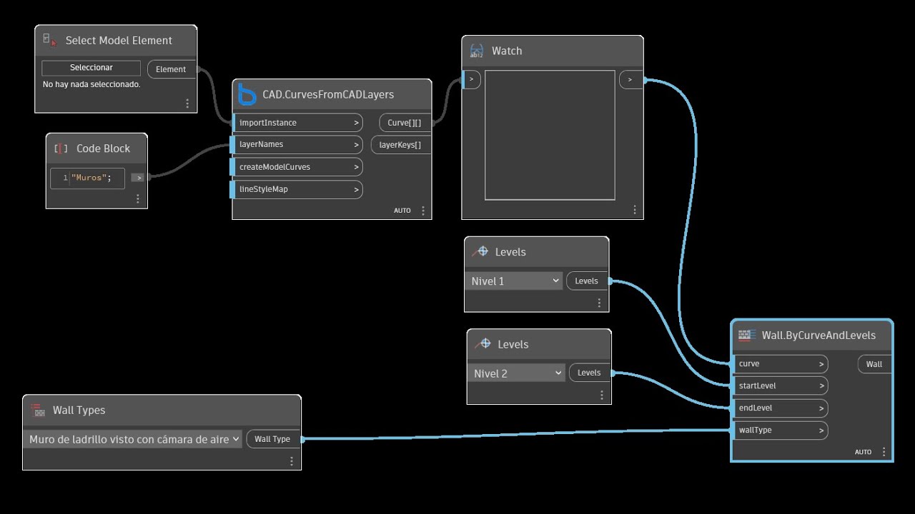 Modelar muros con Dynamo Revit 2024