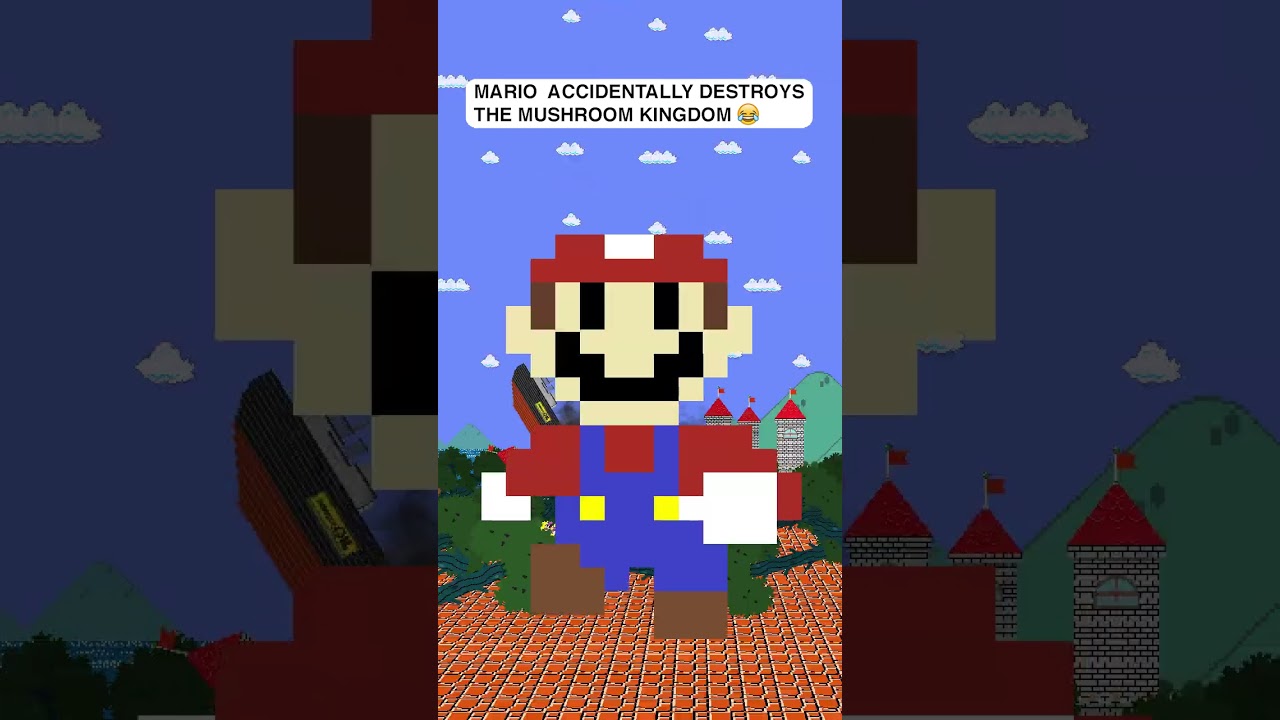 Mario accidentally destroys the Mushroom Kingdom 😂 #shorts #mario