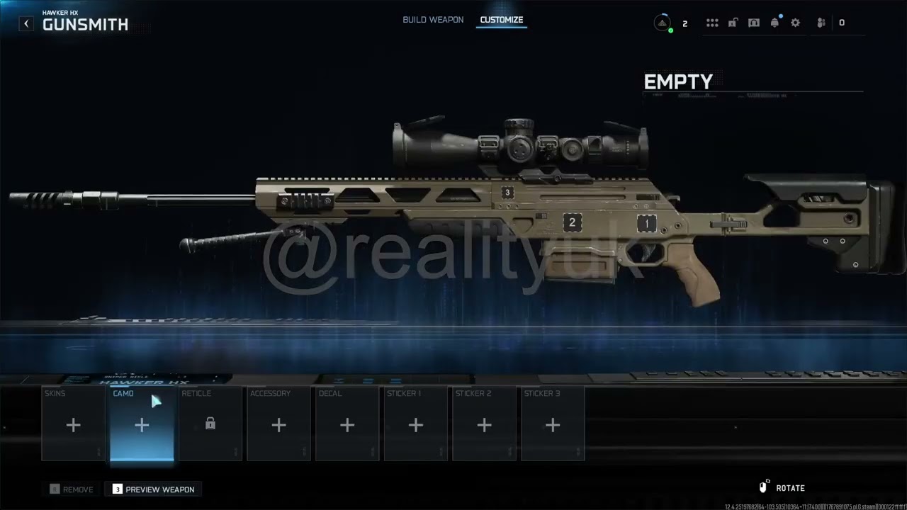 BO7 HAWKER HX Gunsmith and camos