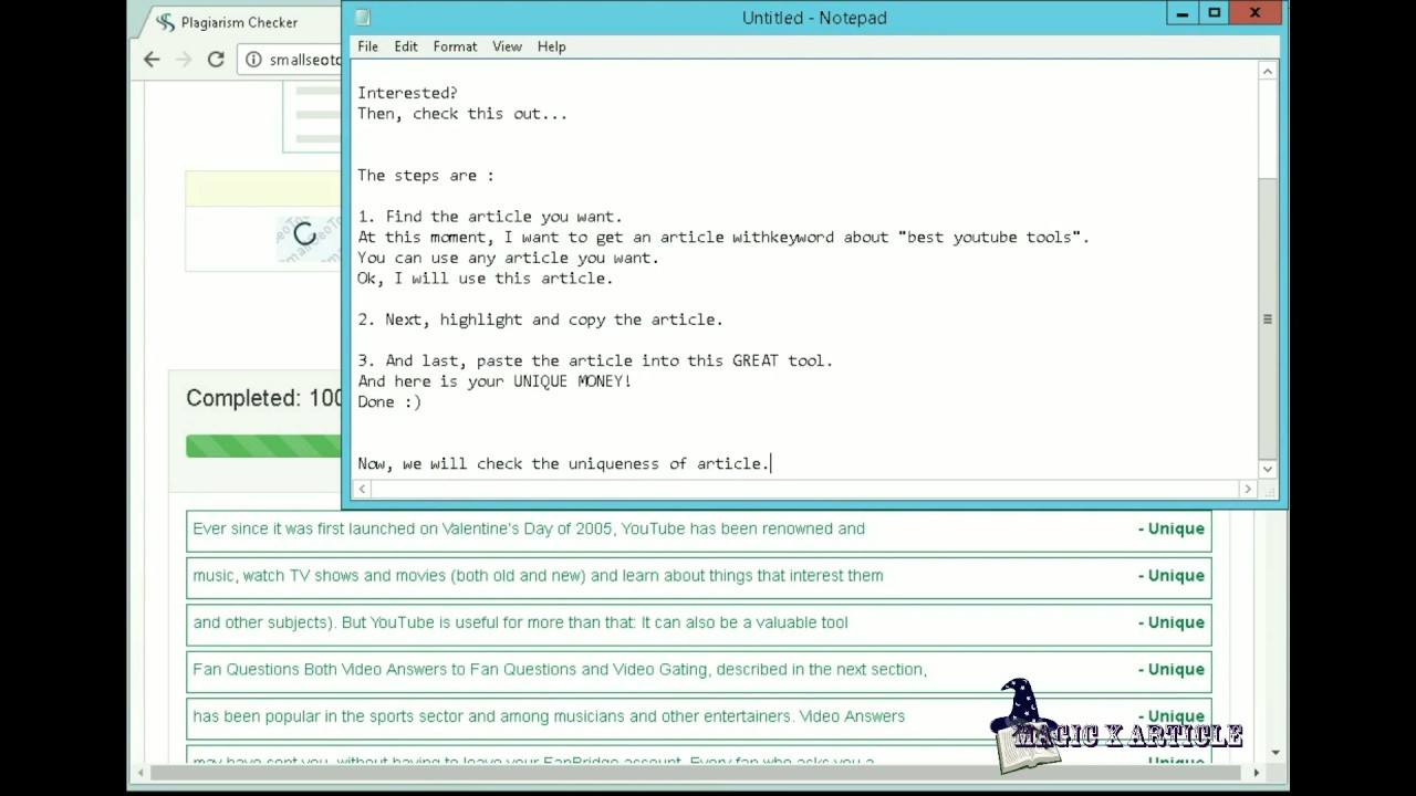 How to get UNIQUE ARTICLE, PASS COPYSCAPE and HUMAN-READABLE easily with just 3 Steps