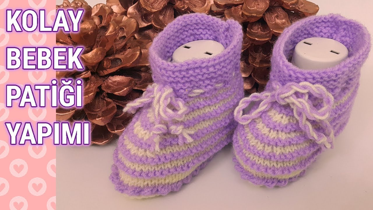 İki Renkli Bebek Patiği Yapılışı│Örgü Oya Dantel Elişi │Modeli Yapımı ve Anlatımı  - DIY