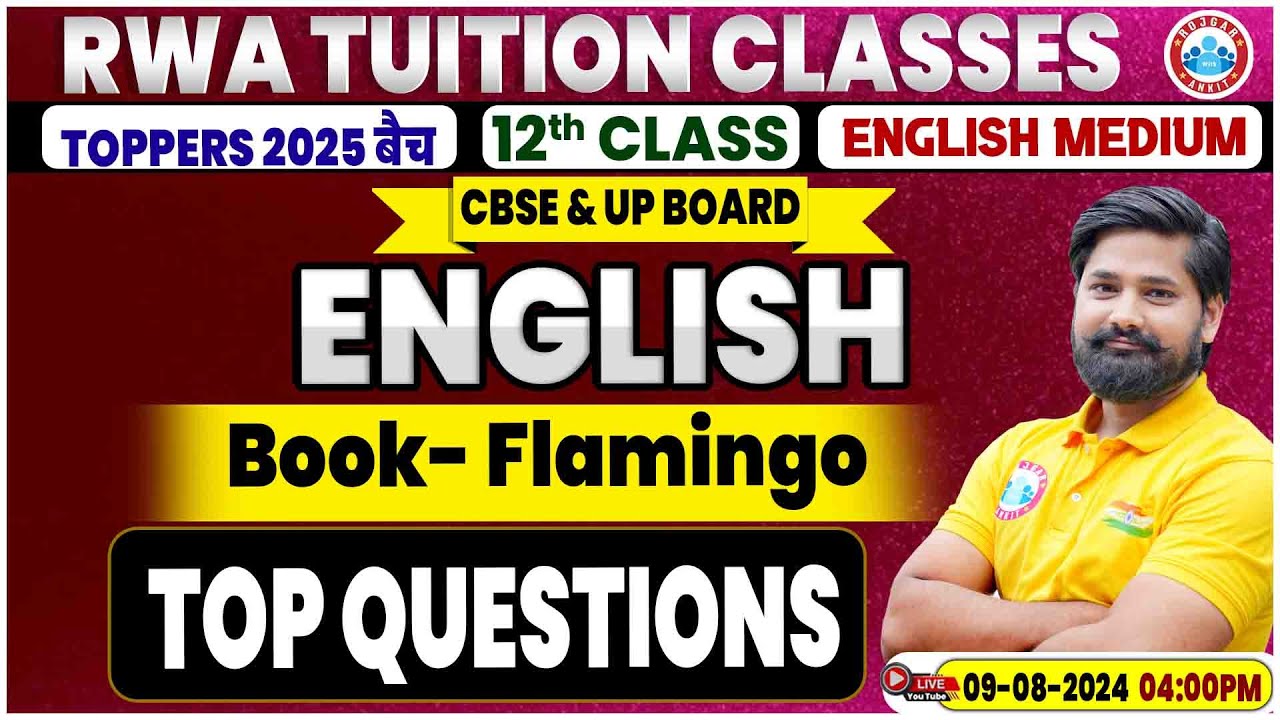 Class 12 English All Chapter | Flamingo | Top Questions | 12th English By Shahrukh Sir