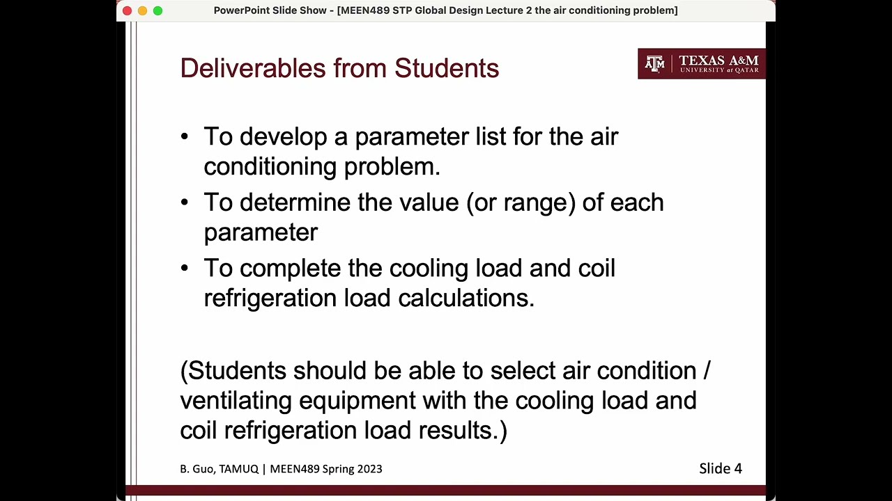 Air conditioning lecture for MEEN 489 Spring 2023