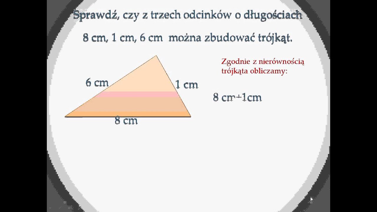 Czy z trzech odcinków o podanych długościach można zbudować trójkąt