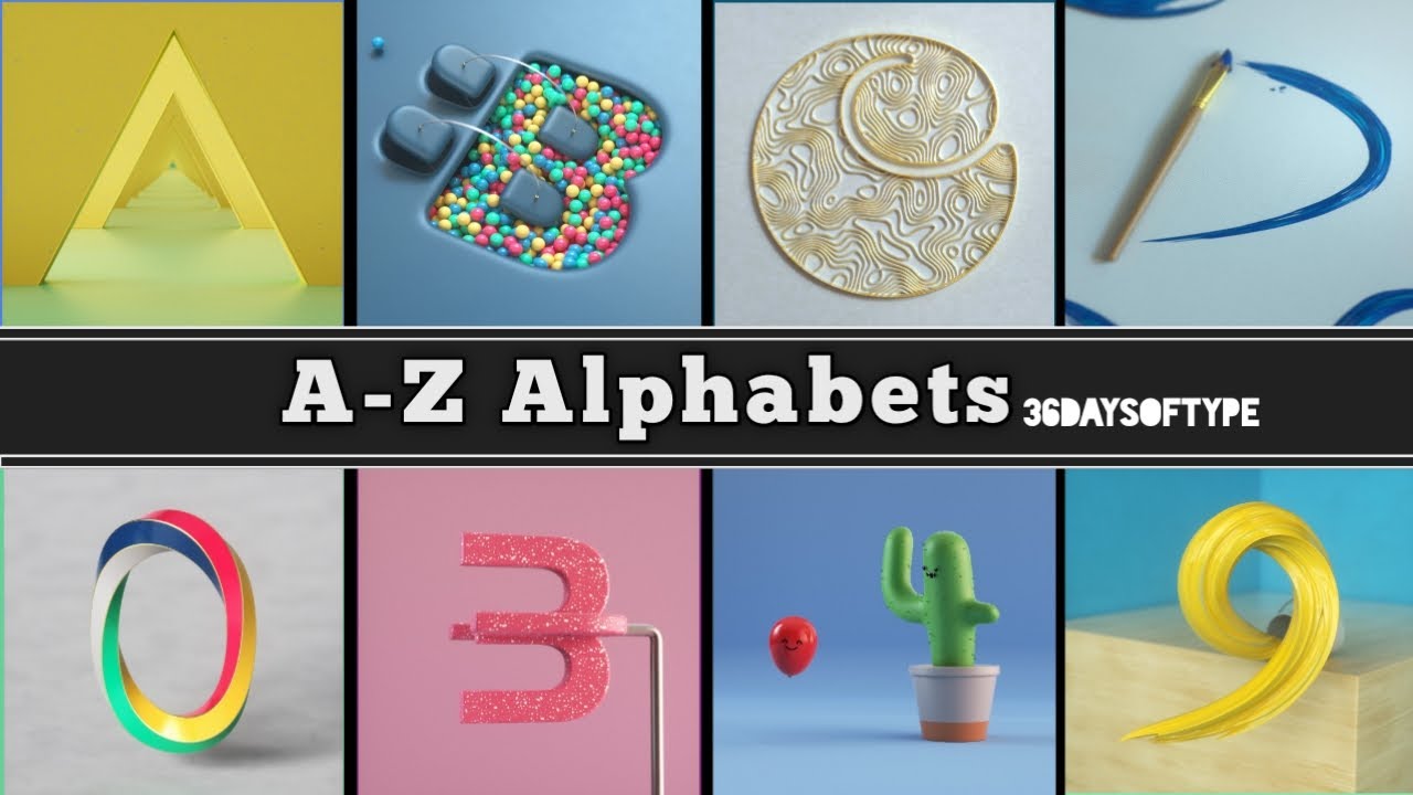 Animated Alphabets A - Z. 36 days of type_3D alphabets _a to z.