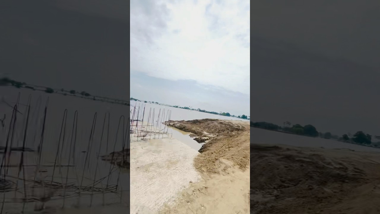 Pura badh se katan ho gya hai greenfield expressway par #flood #ballia