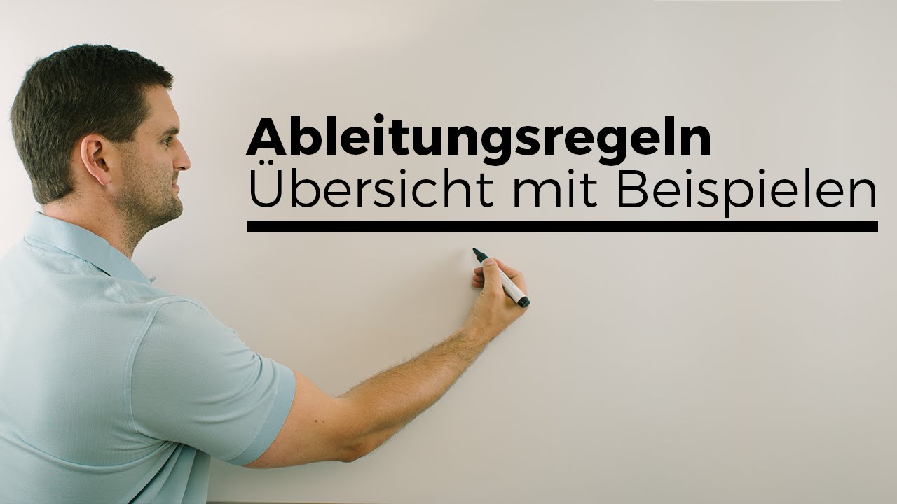 Ableitungsregeln Übersicht mit Beispielen, Kettenregel, Produktregel, Quotientenregel etc..