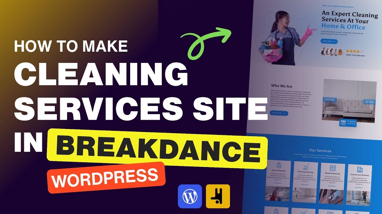 How to make Cleaning company services website in wordpress using breakdance Wordpress builder