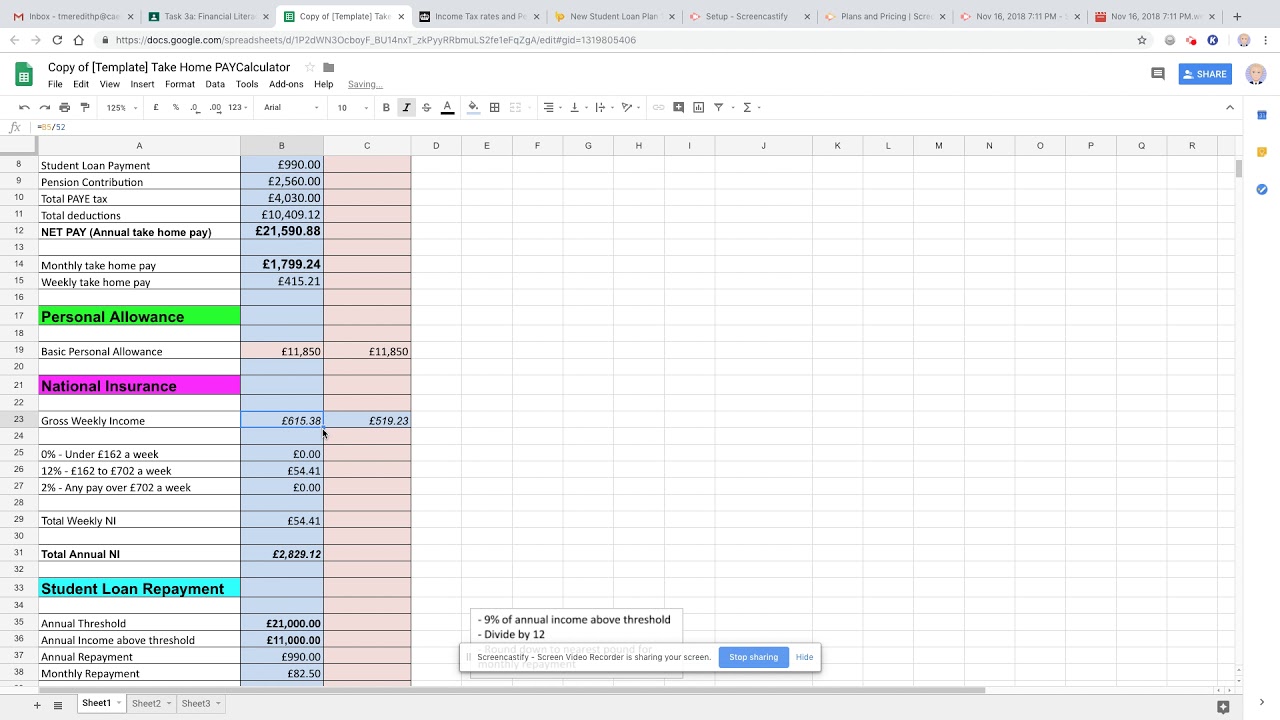 Welsh Bacc Tax Calculation Tutorial Part 2