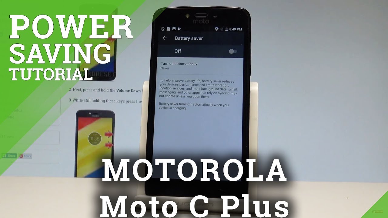 How to Use Battery Saver in MOTOROLA Moto C Plus - Power Saving |HardReset.Info