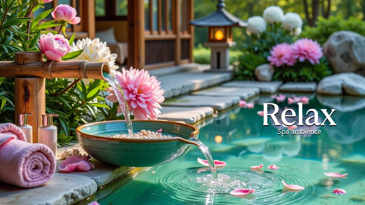 Healing Piano with Bamboo Water Sounds 🌿 Relaxing Nature Music for Deep Sleep, Meditation & Relax
