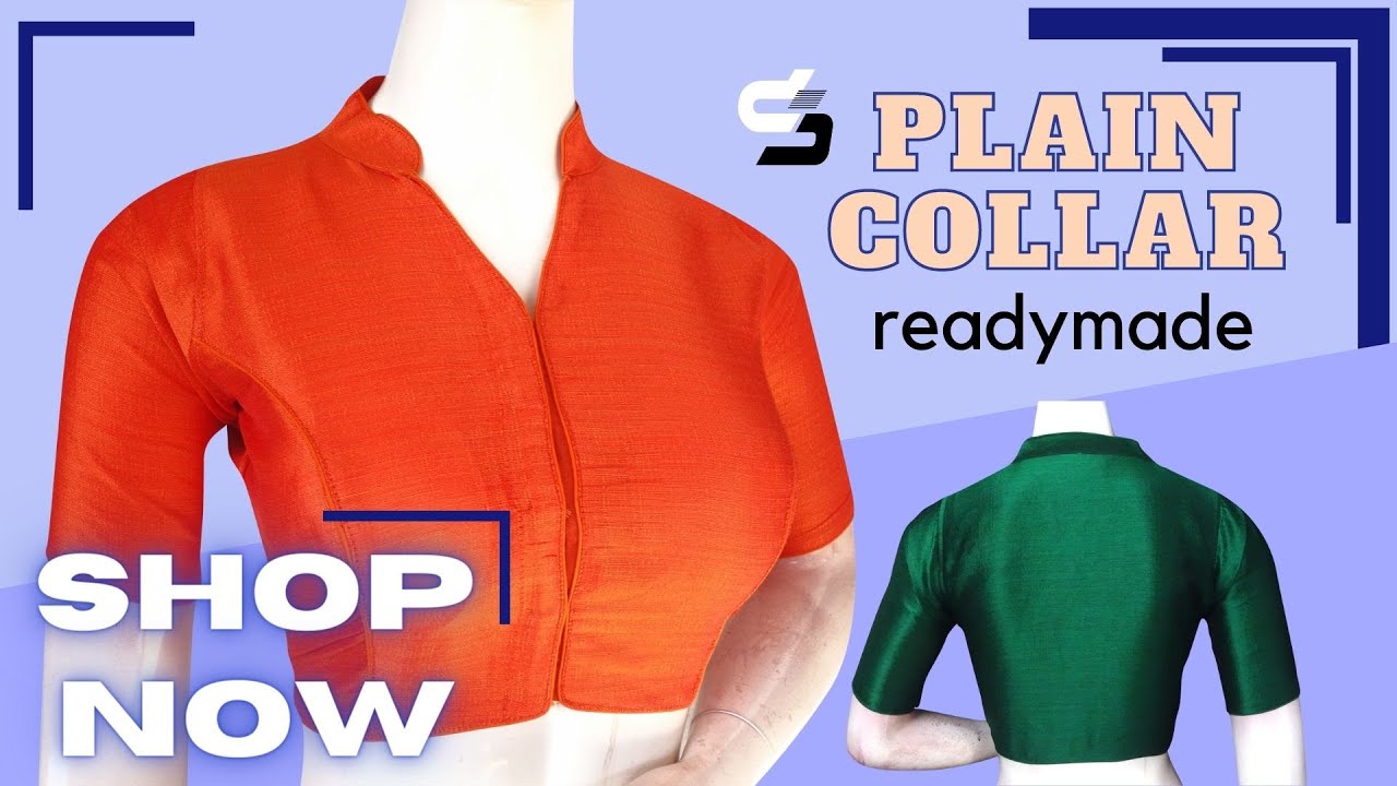 COLLAR NECK BLOUSES | SEMI SILK READYMADE BLOUSES | D3 BLOUSES