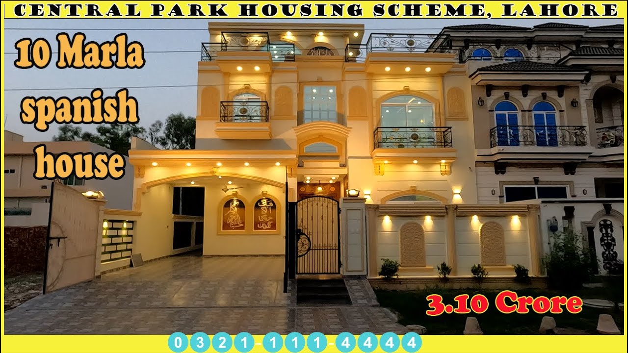 10 Marla Spanish House for Sale in Central Park Lahore | Floor Plan | Dimensions | 35x65 | Interior|