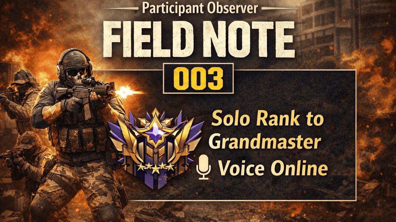 Participant Observer | Field Note 003 - Solo Rank to Grandmaster (Voice Online)
