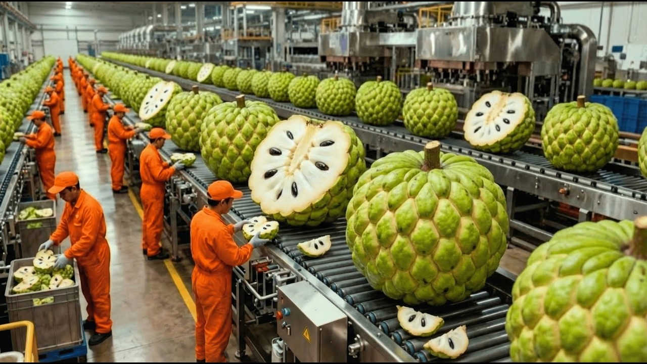 How Custard Apples Are Processed Into Desserts &ndash; Full Factory Process