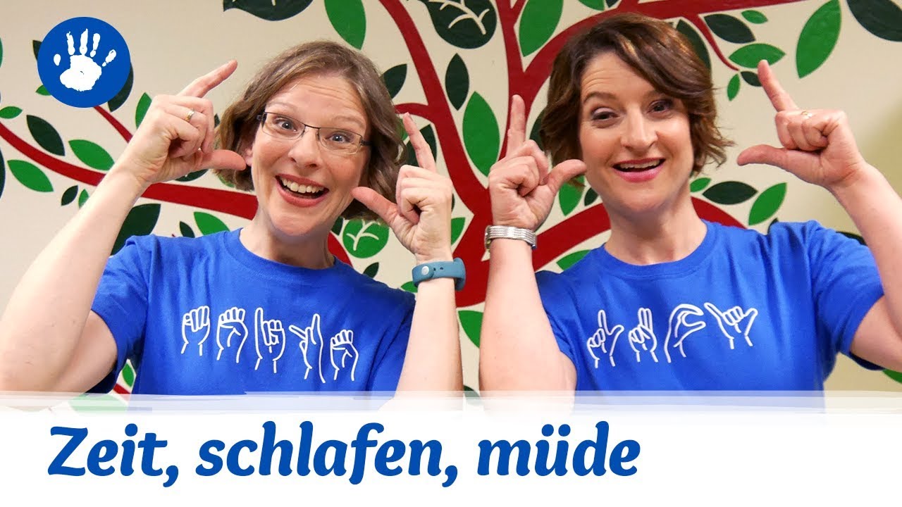 How To: Gebärden, lautsprachunterstützend: Zeit, schlafen, müde, Bett, ruhig, kuscheln, wach