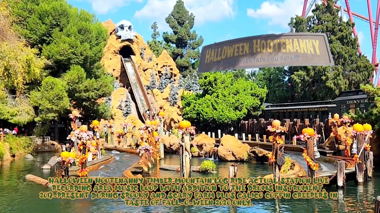 Halloween Hootenanny Timber Mountain Log Ride ACTUAL Station BGM loop Live Audio, Knott's Berry Farm