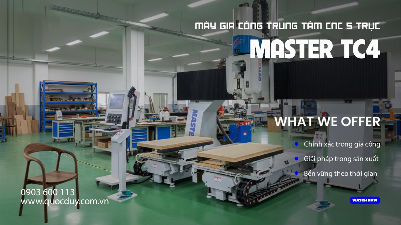 Máy Gia Công Trung Tâm CNC 5 Trục | Bước Đột Phá Cho Xưởng Gỗ Quy Mô Lớn | MASTER TC4