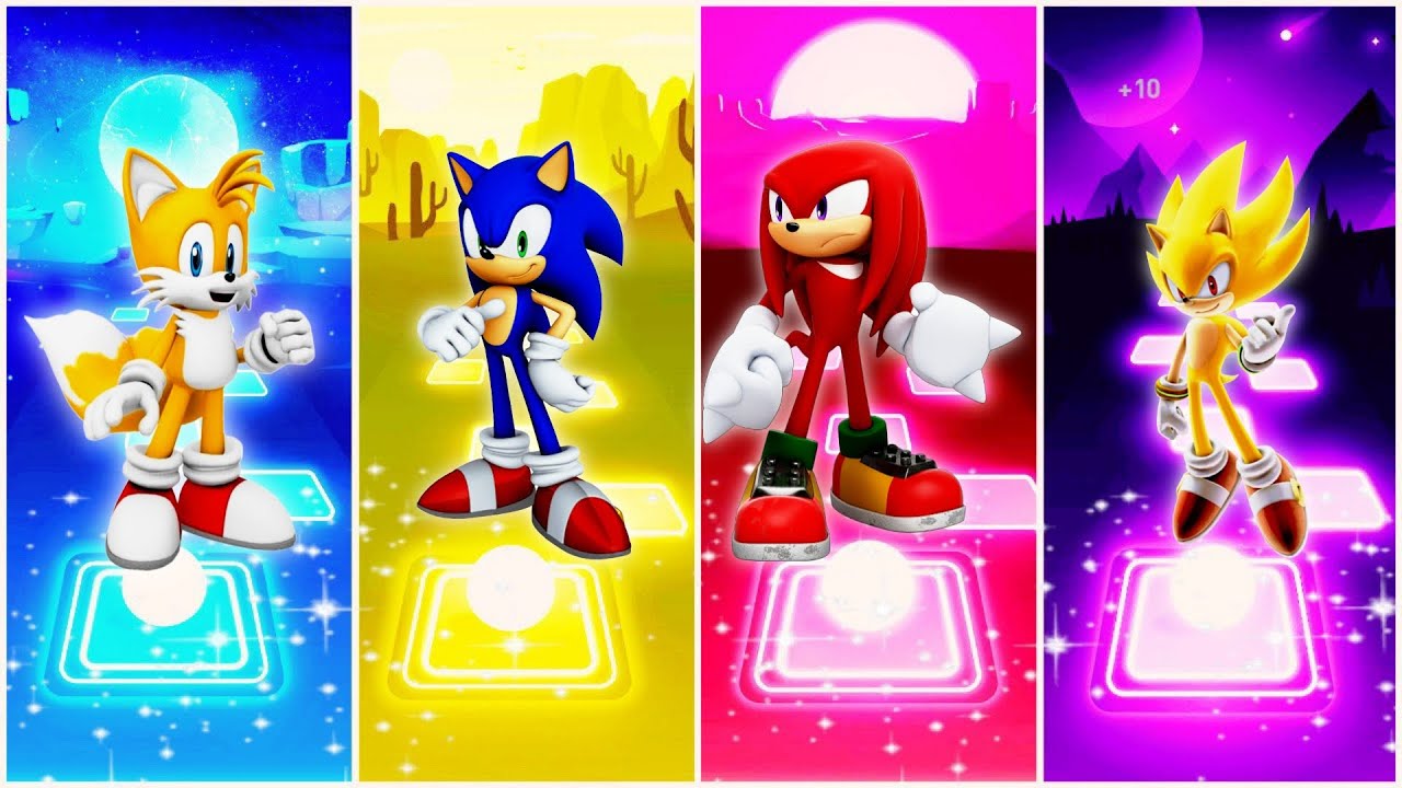 Tails 🆚 Sonic 🆚 Knuckles 🆚 Super Sonic| Tiles Hop EDM Rush