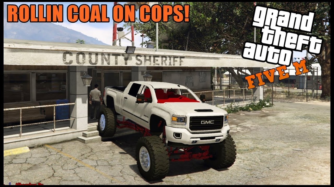 GTA 5 ROLEPLAY - GMC MEGA CAB ROLLIN COAL INSIDE POLICE STATION! - EP. 670 - CIV
