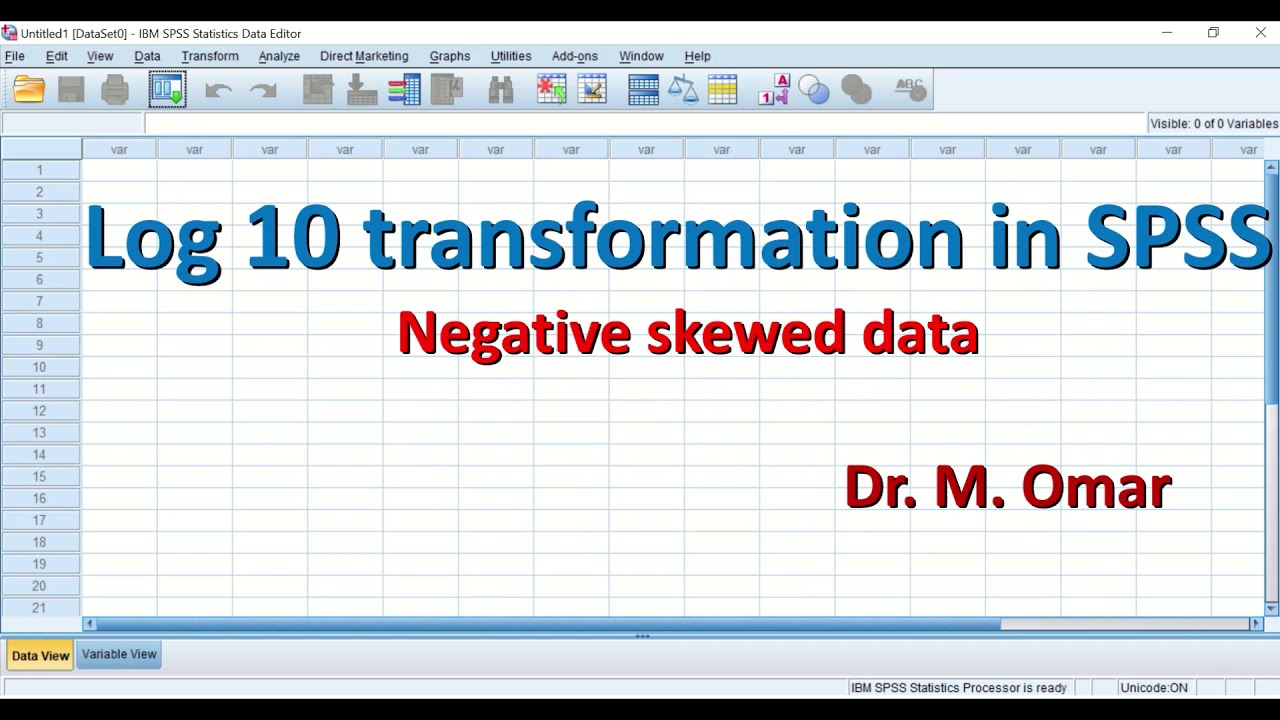 Преобразование LOG10 отрицательных искаженных данных в SPSS