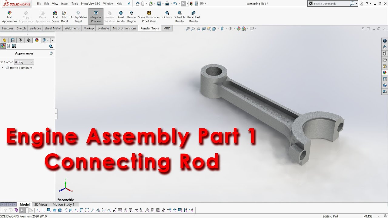 Engine Assembly Part 01 - Connecting Rod | SOLIDWORKS 2020 | Beginners Tutorial