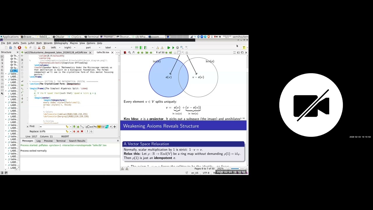 Semih Özlem - Weakened axioms, idempotent splittings, and the structure of learning: From algebra to