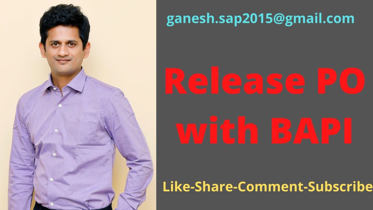Выпуск заказа на закупку с помощью BAPI | Видео SAP MM ABAP | Технические видео SAP | Транзакция ...