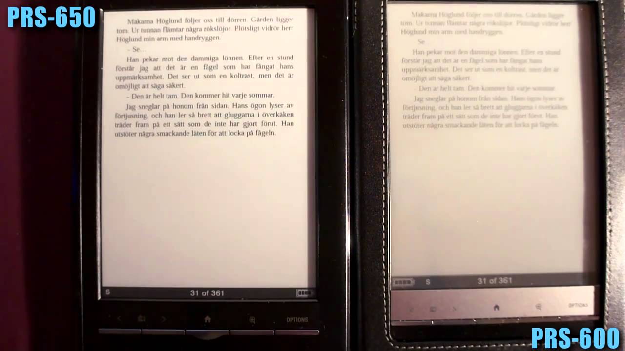 Sony eReader Face-Off - PRS-650 vs. PRS-600