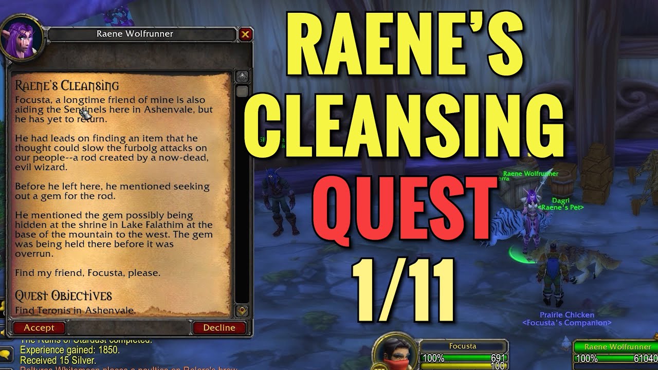 Raene's Cleansing 1/11 Quest (WoW Classic)