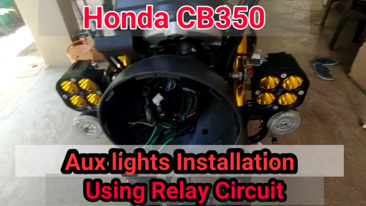 Honda H'ness CB350 - Aux light Installation W/O Tampering OE Harness