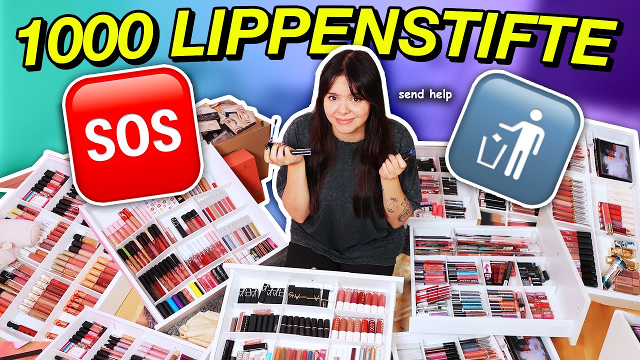 1000 LIPPENSTIFTE aussortieren! - SO VIEL in den MÜLL 😭💔 - Makeup Aussortieren Teil 4