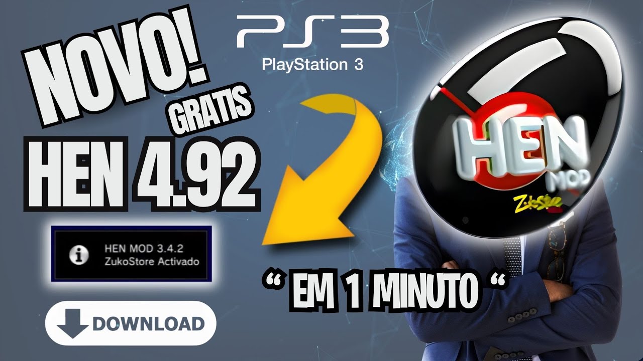 Como Destravar  Ps3 RÁPIDO e Fácil!! INSTALANDO O HEN  4.92 -SEM PENDRIVE, DIRETO NO PS3.